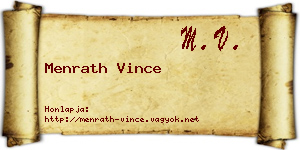 Menrath Vince névjegykártya